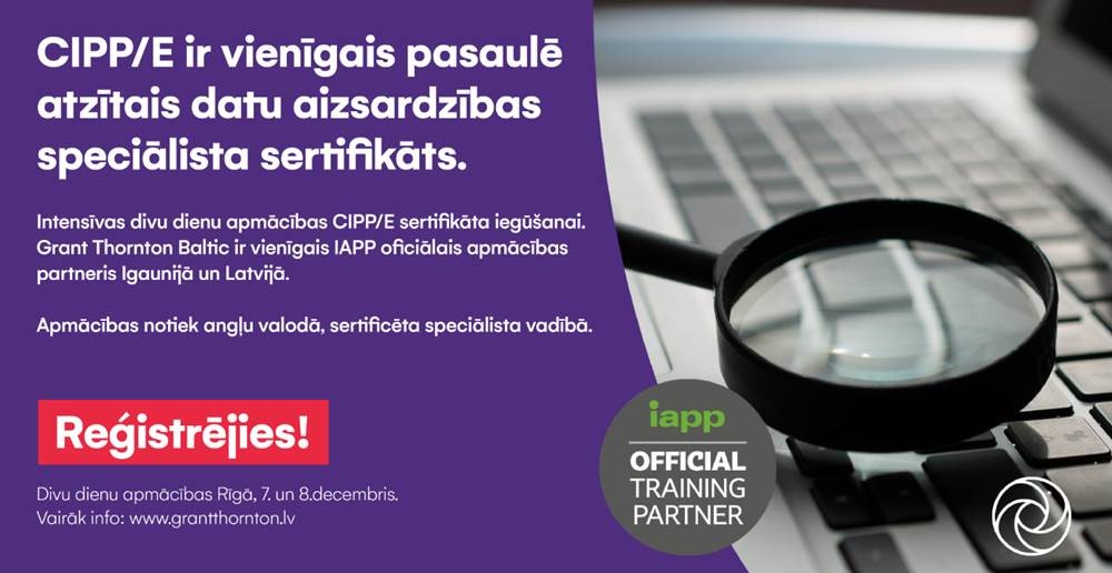 boundary Northeast Commander Apmācības: sagatavošanās datu aizsardzības sertifikācijai (CIPP/E) | Grant Thornton boundary Northeast Commander Apmācības: sagatavošanās datu aizsardzības sertifikācijai (CIPP/E) | Grant Thornton